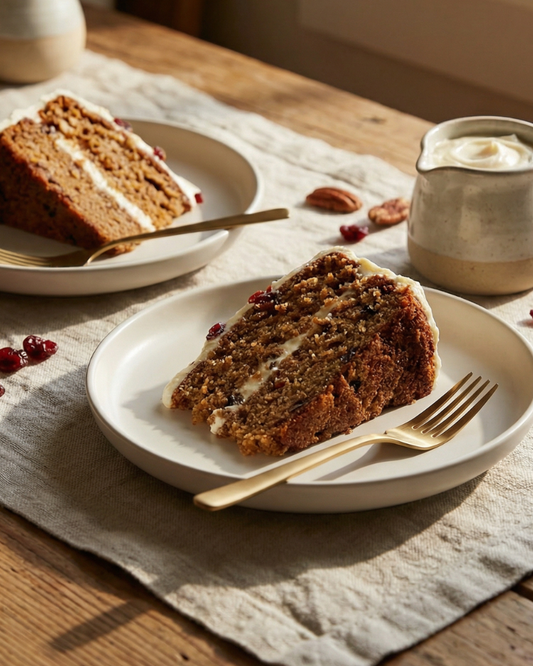 Carrot Cake with Walnuts, Cranberries & Cream Cheese Frosting